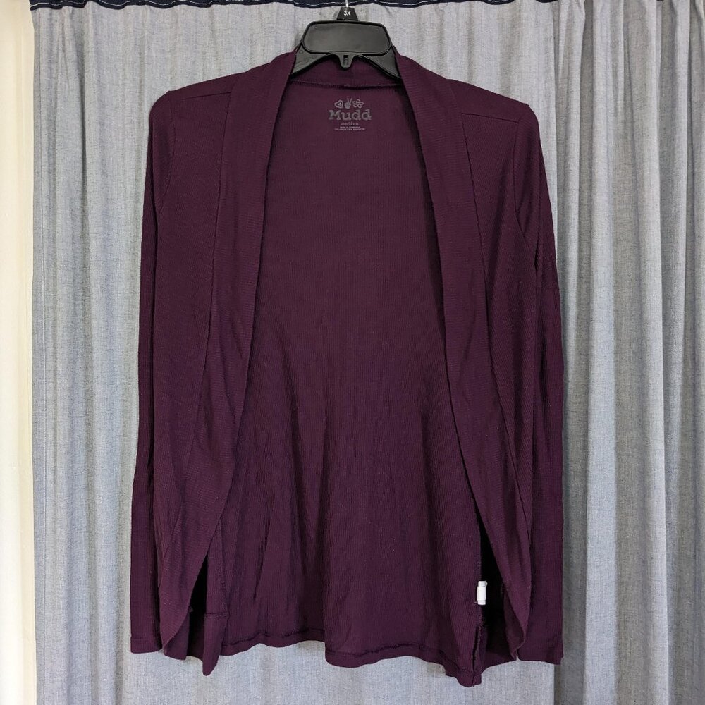 Witchy Dark Fairy Cardigan Women's M Purple Open Front VTG Y2K Whimsigoth Mudd